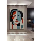 Teona Ahşap Modern Yüz Soyut Sanat Ahşap Mdf Dekoratif Dikdörtgen Ev,İşyeri Duvar Tablo
