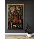 Teona Ahşap Müzik Tiyatrosu Ahşap Dekoratif Ev,antre,salon,ofis,mutfak,yatak Odası Tablo - 30 x 40 - Kırmızı