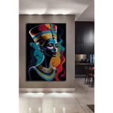 Teona Ahşap Nefertiti Portresi Soyut Sanat Ahşap Mdf Dekoratif Dikdörtgen Ev,İşyeri Duvar Tablo