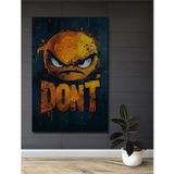 Teona Ahşap Öfkeli Emoji Grafiti Sanatı Dekoratif Ahşap Mdf Dikdörtgen Ev,İşyeri Duvar Tablo