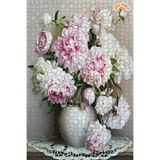 Teona Ahşap Pembe çiçekler Dekoratif Çift Katlı Çerçeveli Asılabilir Ahşap Puzzle 1000 PARÇA 50X70