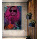 Teona Ahşap Pop Art İkonik Kadın Portresi Ahşap Mdf Dekoratif Dikdörtgen Ev,İşyeri Duvar Tablo