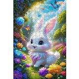 Teona Ahşap RENGARENK ÇİÇEKLER ARASINDA Kİ TAVŞAN Ahşap Puzzle 250 PARÇA 30X30