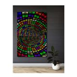 Teona Ahşap Renkli Spiral Desenli Modern Cam Vitray Ahşap Mdf Dikdörtgen Ev,İşyeri Duvar Tablo
