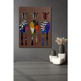 Teona Ahşap Renkli Zebra Modern Sanat Ahşap Mdf Dikdörtgen Ev,İşyeri Duvar Tablo