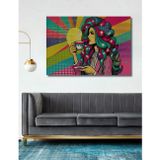 Teona Ahşap Retro Pop Art Kadın Portresi Dekoratif Ahşap Mdf Dikdörtgen Ev,İşyeri Duvar Tablo
