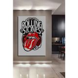 Teona Ahşap Rolling Stones Logo Ahşap Mdf Dekoratif Dikdörtgen Ev,İşyeri Duvar Tablo
