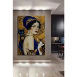 Teona Ahşap Sanat Deco Kadın Ve Kediler Ahşap Mdf Dekoratif Dikdörtgen Ev,İşyeri Duvar Tablo