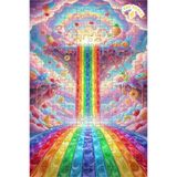 Teona Ahşap Şeker Diyarı Gökkuşağı Şelalesi Yağlı Boya Görünümlü Sanat Puzzle 200 PARÇA 25x35
