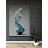 Teona Ahşap Sonsuz Zarafet Beyaz Çiçekli Cam Vazo Ahşap Dekoratif Ev,antre,salon,ofis,mutfak,yatak Odası Tablo - 20 x 30 - Kırmızı