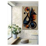 Teona Ahşap Soyut Geometrik Modern Sanat Dekoratif Ahşap Mdf Dikdörtgen Ev,İşyeri Duvar Tablo