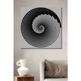 Teona Ahşap Spiral Desen Siyah Beyaz Ahşap Mdf Dekoratif Dikdörtgen Ev,İşyeri Duvar Tablo
