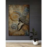 Teona Ahşap Spiral Figüratif Portre Soyut Sanat Ahşap Dekoratif Dikdörtgen Ev,İşyeri Duvar Tablo