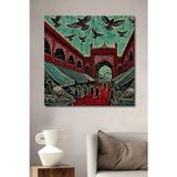 Teona Ahşap Tarihi Pazar Kuşlar Modern Sanat Dekoratif Ahşap Mdf Dikdörtgen Ev,İşyeri Duvar Tablo