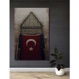 Teona Ahşap Türk Bayrağı Ve Kaligrafi Ahşap Mdf Dekoratif Dikdörtgen Ev,İşyeri Duvar Tablo