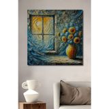 Teona Ahşap Van Gogh Tarzı Ayçiçekleri Dekoratif Ahşap Mdf Dikdörtgen Ev,İşyeri Duvar Tablo