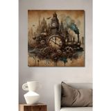 Teona Ahşap Viktoryan Buhar Çağı Steampunk Ahşap Mdf Dekoratif Dikdörtgen Ev,İşyeri Duvar Tablo