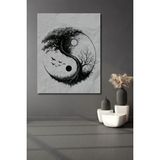 Teona Ahşap Yin Yang Ağaç ve Kuşlar Sulu Boya Görünümlü Ahşap Dekoratif Ev,antre,salon,ofis,mutfak Tablo - 30 x 40 - Kırmızı