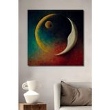 Teona Ahşap Ying Yang Soyut Sanat Dekoratif Ahşap Mdf Dikdörtgen Ev,İşyeri Duvar Tablo