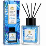 Teona Oda Kokusu 110 ml – Reed Diffuser – Uzun Süreli Ferah Koku (OKYANUS) | Cam Şişe Tasarımı, Ayarlanabilir Yoğunluk, Ev ve Ofis Kullanımı,