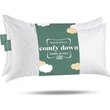 TeOra Store 16X24 Dekoratif Kırlent Içi, Kuş Tüyü ve Tüy DOLGUSU,%100 Pamuk Kılıf 233 Iplik Sayısı, Dikdörtgen Yastık Içi - Abd'de Üretilmiştir (2 Paket) - 10 cm - 0002R72
