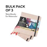 TeOra Store Arteza Suluboya Eskiz Defteri, 3'lü Paket, Her Biri 88 Sayfa, 13,5 x 12,5 Cm, Bej Suluboya Kitabı, Ciltli Kapak 110LBS/230 Gsm Suluboya Defter - 01-Siyah - Option-1