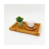 TeOra Store Bambu Dikdörgen Servis Tepsisi Küçük Boy Tepsi 25CM*15CM*2.6CM - Kestane Akaju - Option-1