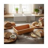 TeOra Store Bambu Ekmek Sepeti ve Sunumluk (33X15X7 Cm) | Doğal Ahşap Modern Meyve, Sebze ve Servis Sepeti | Antibakteriyel ve Şık Tezgah Üstü Düzenleyici - Kestane Akaju - Option-1