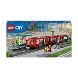 TeOra Store City Şehir Merkezi Tramvay Istasyonu 60423-7 Yaş ve Üzeri Kız ve Erkek Çocuklar Için 6 Minifigür ve 1 Yardımcı Köpek Figürü Içeren Araç Yapım Seti, Doğum Günü Hediyesi Fikri (811 Parça) - Option-1