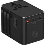 TeOra Store Universal Seyahat Priz Dönüştürücü Adaptör, 45W Şarj Cihazı, 2x USB Girişi, 3x Type-C Girişi, Uluslararası Güç Adaptörü, Us, Uk, Eu, Au Evrensel Uyum - 0 - Siyah - Option-1