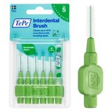TePe Arayüz Fırçası, Orijinal, Yeşil, 0.8mm/ISO 5, 6 adet | Plak Temizleme, Diş Aralarında Etkili Temizlik, Küçük Aralıklar İçin Fırça