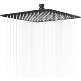 Tepe Duş Başlığı Kare Slim 304 Metal 20X20 cm KTD101 (Mat Siyah)
