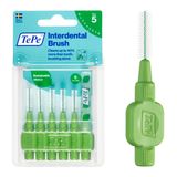 TEPE İnterdental Fırça Orijinal, Diş Temizliği için Yumuşak Diş Fırçası, 6'lı Paket, 0,8 mm, Büyük Boşluklar, Yeşil, Boyut 5