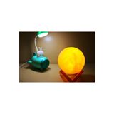 Tepe Lambalı Kalem Traşlı Mavi Uçak masa lambası ile 3 D LED Küre sarı Gece Lambası