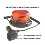 Tepe Lambası 6 Fonksiyonlu Çakmak Fişli Mıknatıslı 12-110 Volt