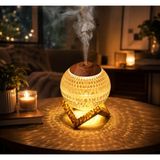 Tepex Kristal Küre Mini USB Nemlendirici ve Gece Lambası - 7 Renk LED Aromaterapi Difüzörü - Şeffaf