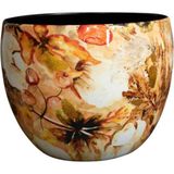 Ter Steege Cotton Çiçek Desenli Metal Saksı Çap 15CM Yükseklik 12CM - Renkli