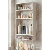 TERA Premium Yapışkanlı Duvar Rafı Organizer Çekmeceli Banyo Mutfak Rafı Delmesiz Havluluk Şampuanlık