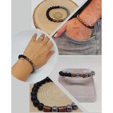 Terahertz & Oniks Taşı 8mm Unisex Tasarım Bileklik Hawaii Model (3892)