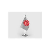 Terakkiperver Cumhuriyet Fırkası Tekli Saten Masa Bayrağı Seti