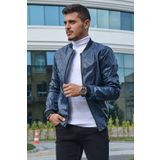 Terapi Men 20K-8100104-01 Lacivert Erkek Deri Ceket