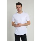 Terapi Men 20Y-3400728-01 Beyaz Kısa Kollu Oval Kesim Cepli Erkek T-shirt