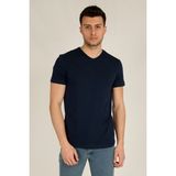 Terapi Men 21K-3400738-1 Basic Slim Fit V Yaka Kısa Kollu Lacivert Erkek T-shirt