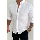 Terapi Men 21Y-4300610-01 Beyaz Gizli Düğmeli Slim Fit Basic Erkek Gömlek