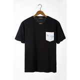 Terapi Men 22Y-3400762-11 Bisiklet Yaka Cepli Oversize Siyah Erkek T-shirt
