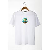 Terapi Men 22Y-3400762-64 Bisiklet Yaka Önü Smiley Baskılı Oversize Beyaz Erkek T-shirt