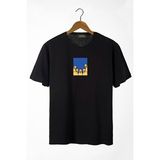 Terapi Men 22Y-3400762-66 Siyah Bisiklet Yaka Önü Ducks Baskılı Oversize Erkek T-Shirt