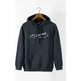 Terapi Men Erkek Antrasit Önü Atatürk Imza Baskılı Kapüşonlu Sweatshirt 20Y-5200322-30 - XL