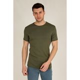 Terapi Men Erkek Basic Slim Fit Bisiklet Yaka Kısa Kollu T-Shirt 21K-3400729-1 Haki - XL