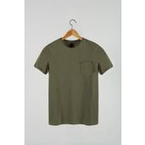 Terapi Men Erkek Basic Slim Fit Yuvarlak Yaka Kısa Kollu T-Shirt Haki